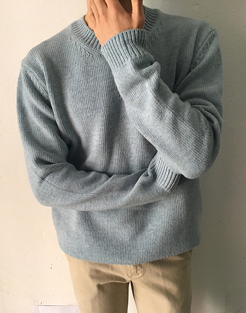 Classic premium texture knit(sky blue)