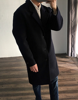 3-button wool coat